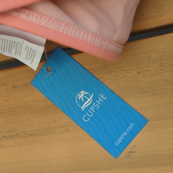 Havana Tropical Plunge Halter Ruched One Piece Swimsuit - M Pink & Black NWT - Picture 6 of 6